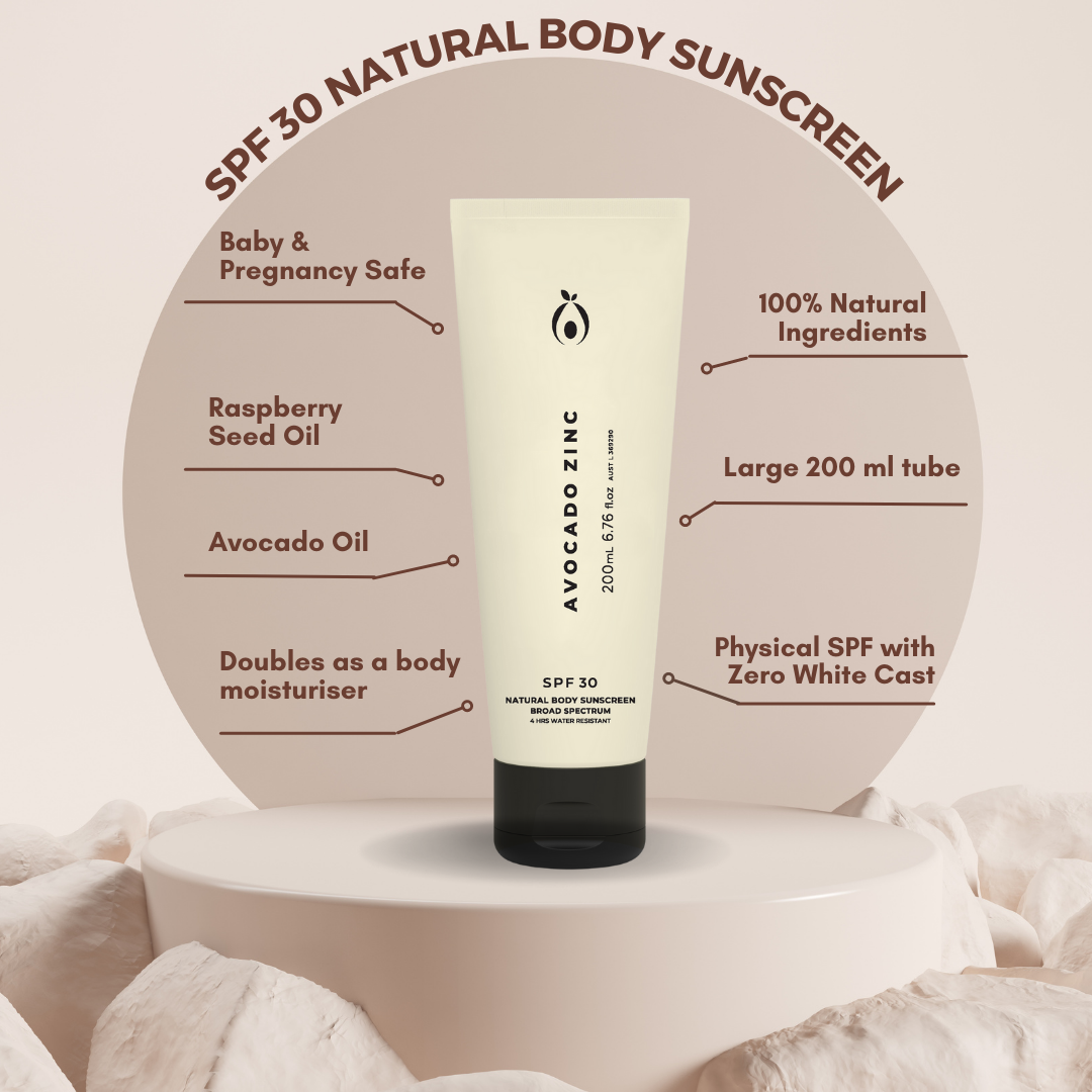 Avocado Zinc SPF 30 Natural Body Sunscreen 200ml